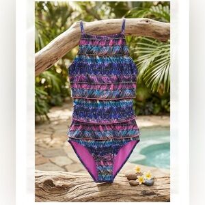 Jessica Simpson Kids Swim One Piece - Pink and Blue
